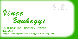 vince banhegyi business card
