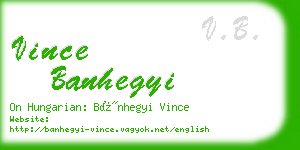 vince banhegyi business card